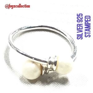 Silver 925 ring with white stones rc-27